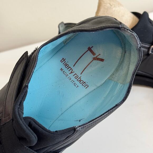 Thierry Rabotin Lena Walking Shoes Womens 8 Black Leather Slip On Made in Italy - Picture 12 of 13